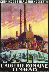 Poster of the Algerian railways advertising the Roman antiquities of Algeria