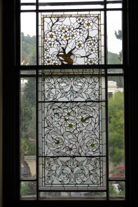 The decorated window at the Director's residence