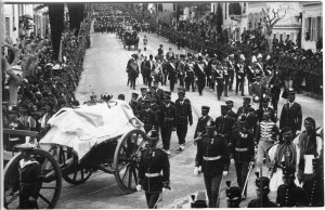 The funeral procession for King George I. Click to enlarge
