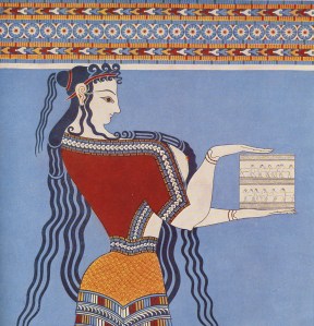 Fresco from Tiryns, from the "Grosse Frauenprozession" (Tiryns II, pl. VIII).