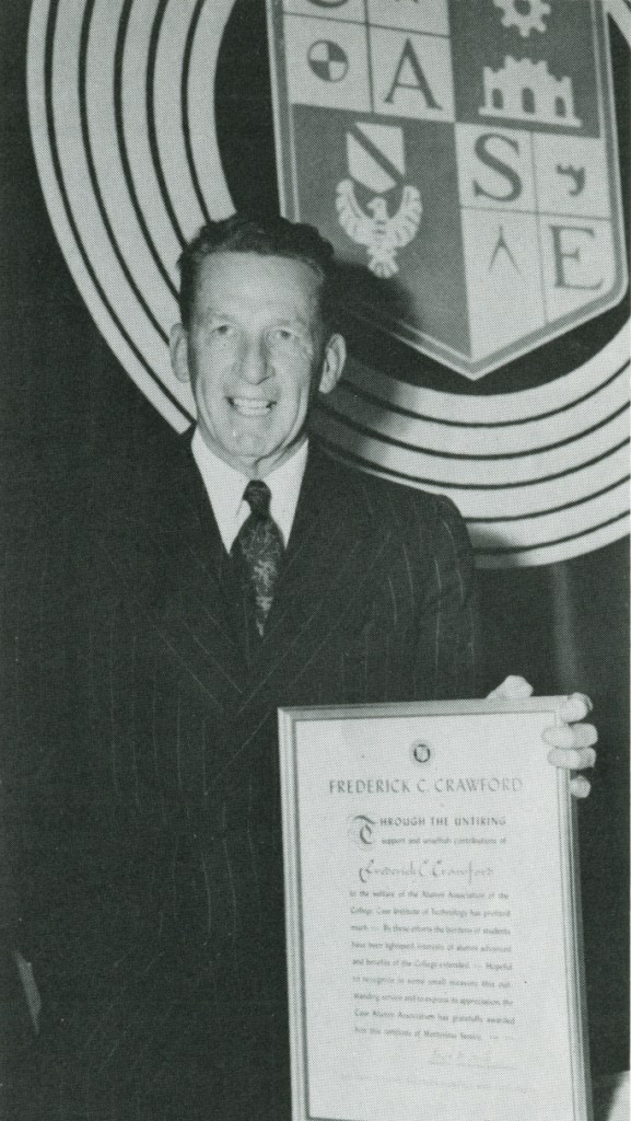 Fred Crawford receiving one of many honorary awards, this one from Case Western Reserve University