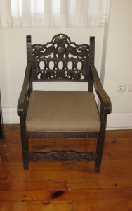 Chair from Skyros, originally at the Blegen House (today at the ASCSA Director's house). ASCSA Archives. 