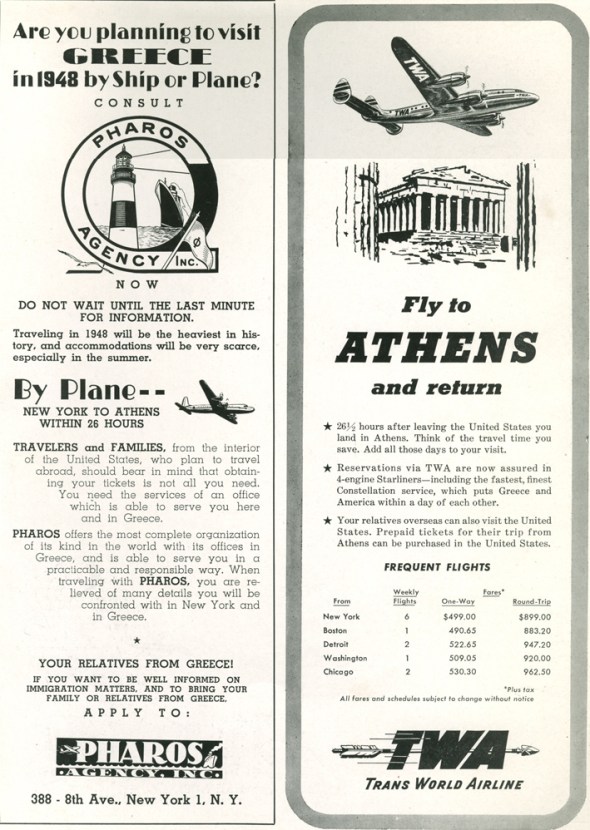 Tourist advertisements in 1948