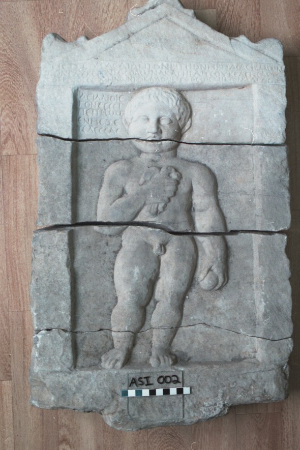 The relief stele of baby Solon, ASCSA Antiquities Collection.